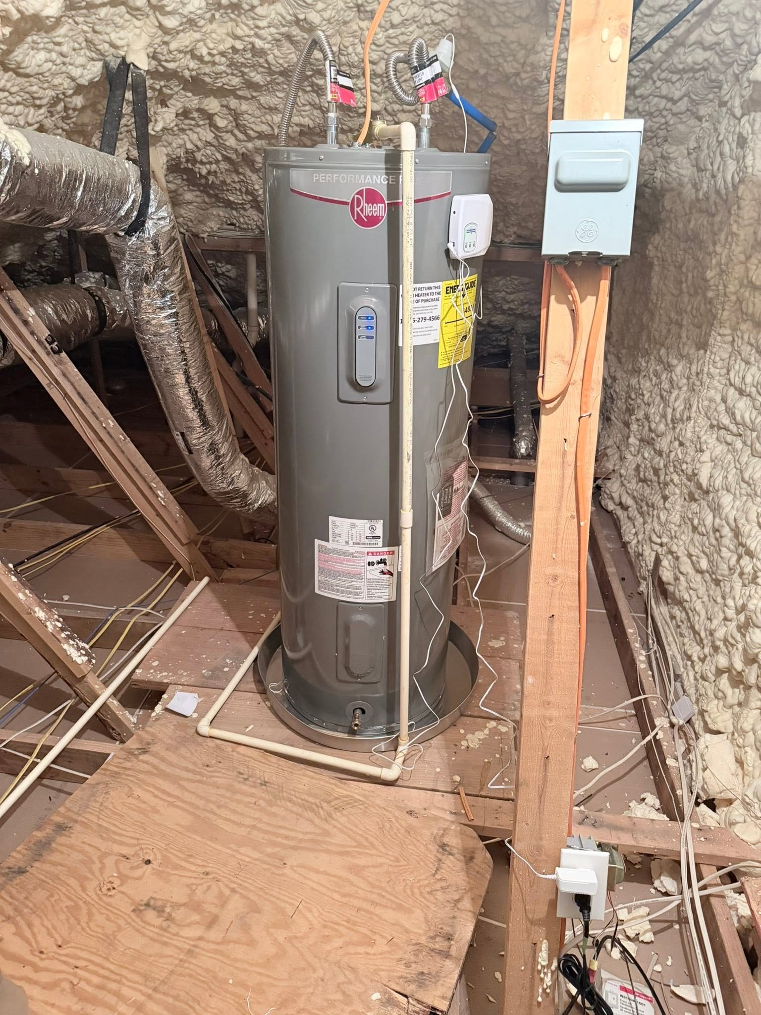 Rheem Performance Plus attic install by Cody Mundie